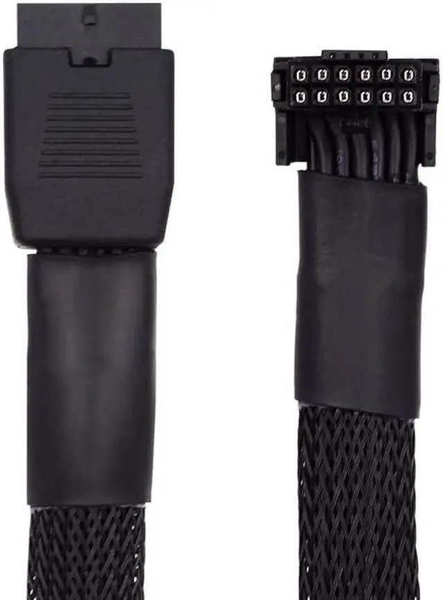 Alt view image 2 of 5 - xiwai Male to Female Up Angled 90 Degree Extension 12VHPWR ATX3.0 PCI-E 5.0 Power Modular Cable for 3080 3090TI PSU 16Pin 12+4P Graphics Card