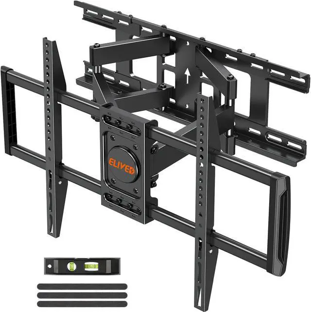 Alt view image 2 of 5 - ELIVED TV Wall Mount for Most 37-75 Inch TVs Max VESA 600x400mm Fits 16", 18", 24" Studs, Plus Universal TV Mounting Hardware Kit Includes Screws, Washers, Spacers and Concrete Anchors