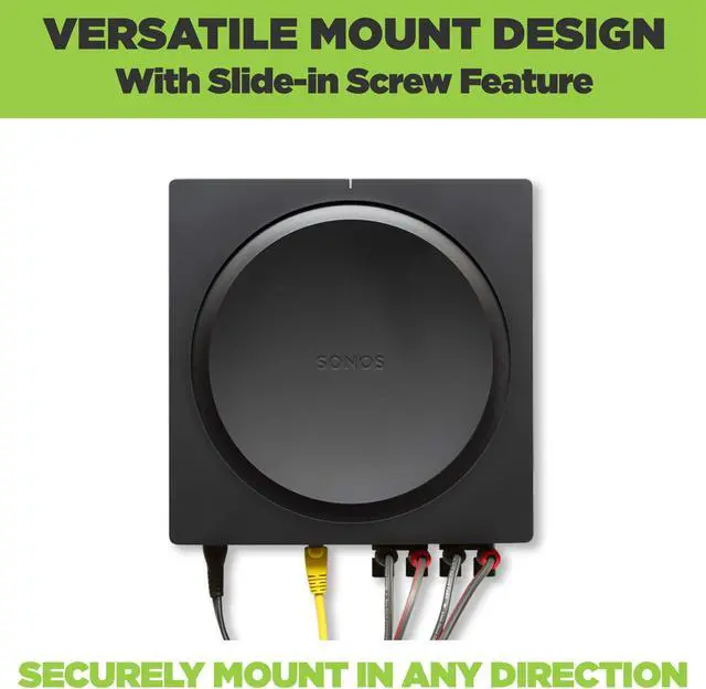 Alt view image 4 of 5 - HIDEit Mounts S-Amp Wall Mount for Sonos Amp, Patented in 2021, Made in USA - Black Steel Mount for Sonos Wireless Amplifier, Speaker Amp Mounting Bracket