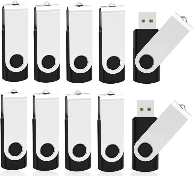 Main image of KOOTION 16 GB USB 3.0 Flash Drive 16gb Flash Drives 10pcs Thumb Drive Keychain Jump Drive Swivel Memory Sticks, Black