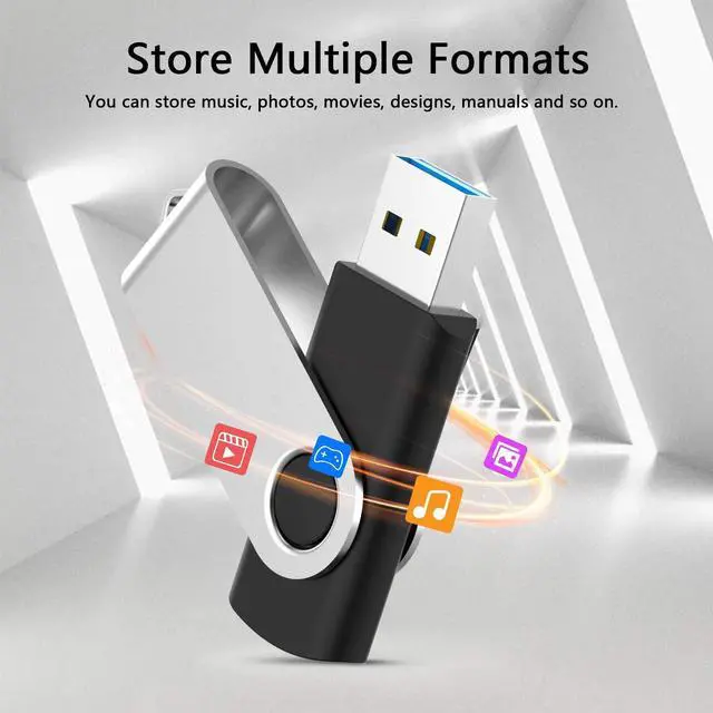 Alt view image 5 of 5 - KOOTION 16 GB USB 3.0 Flash Drive 16gb Flash Drives 10pcs Thumb Drive Keychain Jump Drive Swivel Memory Sticks, Black