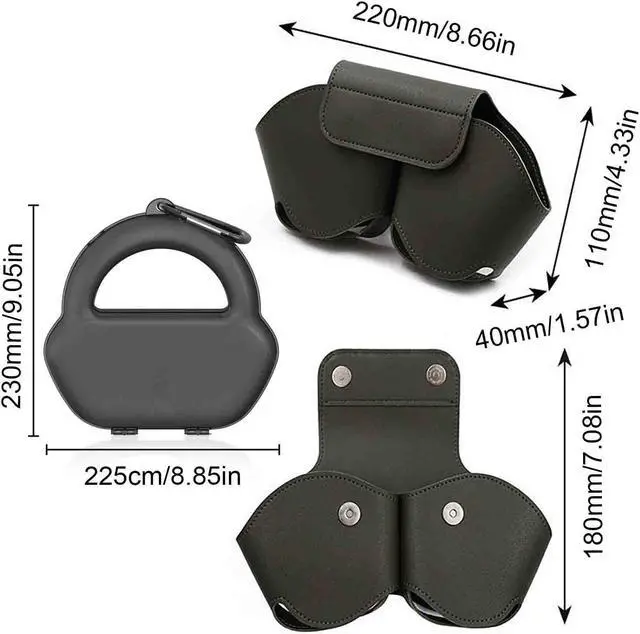 Alt view image 3 of 5 - SUOFEIK 9 in 1 Hard Case for AirPods Max - Tips & Smart Case Cover for AirPods Max Durable Travel Case with Full Protection for Apple Pro Max Headphones (Black)
