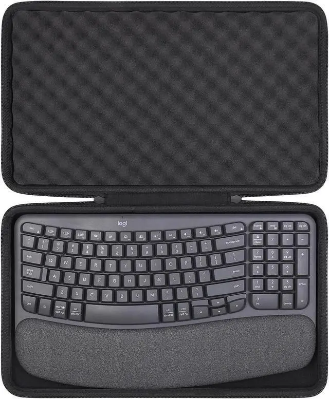 Main image of co2CREA Hard Case Compatible with Logitech Wave Keys MK670 Combo/Wave Keys Wireless Ergonomic Keyboard,Graphite Case