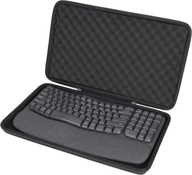 Alt view image 2 of 5 - co2CREA Hard Case Compatible with Logitech Wave Keys MK670 Combo/Wave Keys Wireless Ergonomic Keyboard,Graphite Case