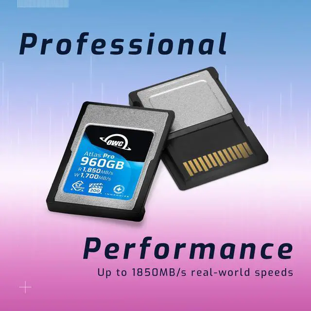 Alt view image 3 of 5 - OWC 960GB Atlas Pro High Performance Cfexpress 4.0 Type A Memory Card Professional Grade, up to 1850MB/s Read and 1700MB/s Write Speed