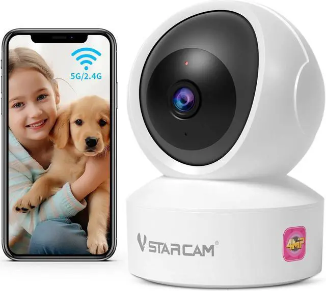 Indoor Security Camera Dual-Band/Lens WiFi Security Camera, 360