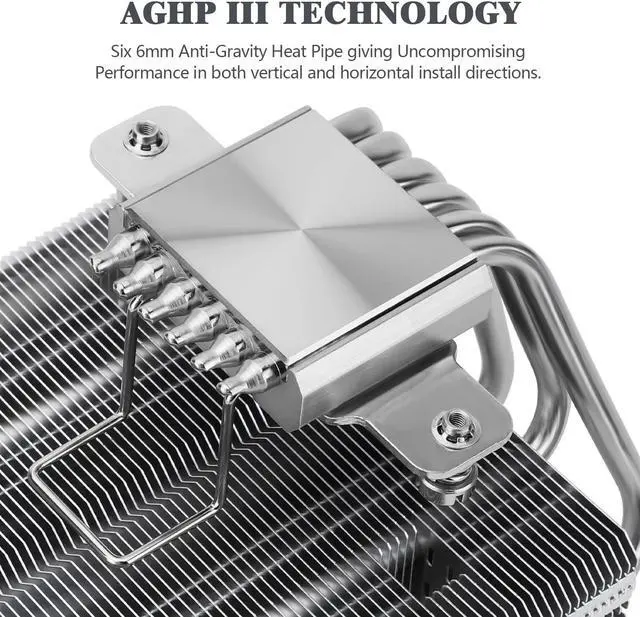 Alt view image 2 of 5 - Thermalright SI-100 CPU Air Cooler, 6x6mm Heat Pipes, TL-E12 PWM Quiet Fan CPU Cooler with S-FDB V2.0 Bearing, AGHP 3.0 Technology, for AMD AM4 AM5/Intel 1150/1151/1200/1700/2066, PC Cooler...