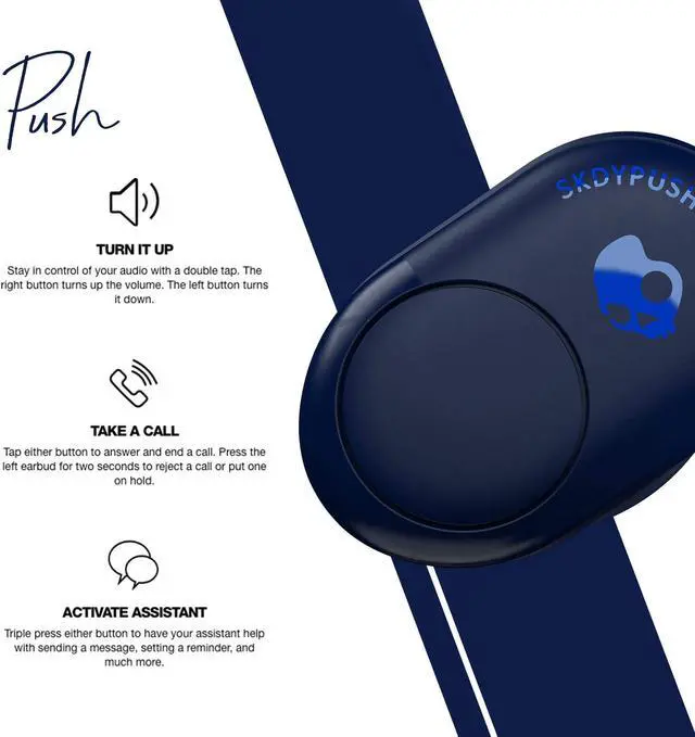 Alt view image 3 of 5 - Skullcandy Push True Wireless In-Ear Earbud - Indigo