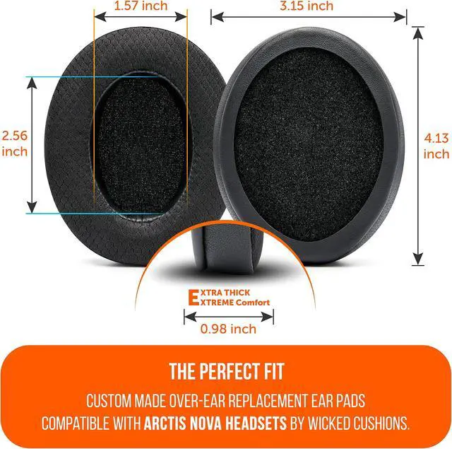 Alt view image 5 of 5 - WC Freeze for Arctis Nova - Hybrid Fabric Cooling Gel Replacement Earpads for Arctis Nova Pro Wired, Nova 7, 5, 4, 3, 1 - Made by Wicked Cushions (Does Not Fit Nova Pro Wireless) | Black
