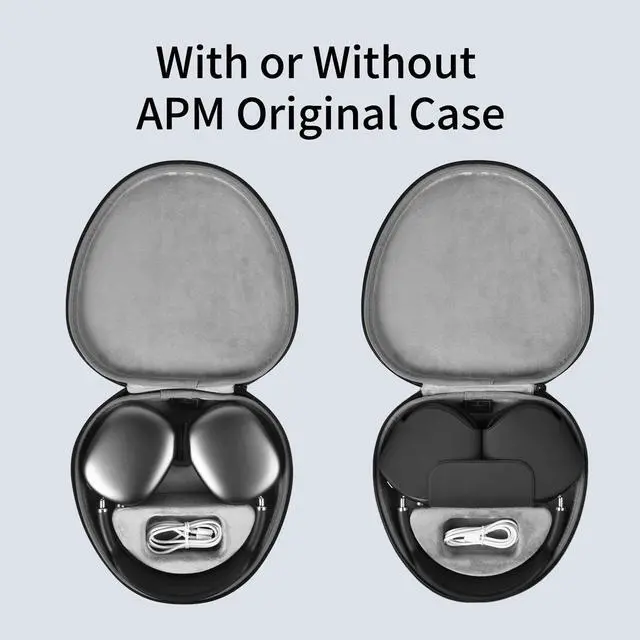 Alt view image 5 of 5 - for Apple AirPods Max Case Accessory: WIWU AirPod Max Case with Sleep Mode | Airpod Max Accessories for Apple Headphones | Ultra-Slim Travel Carrying Case | Portable Storage Bag | Black