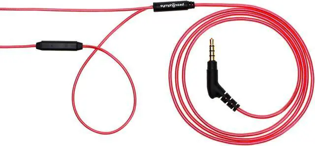 Alt view image 5 of 5 - Symphonized ALN 2.0 Premium Genuine Wood In-ear Noise-isolating Headphones|Earbuds|Earphones with Innovative Shield Technology Cable and Mic (Lava Red)
