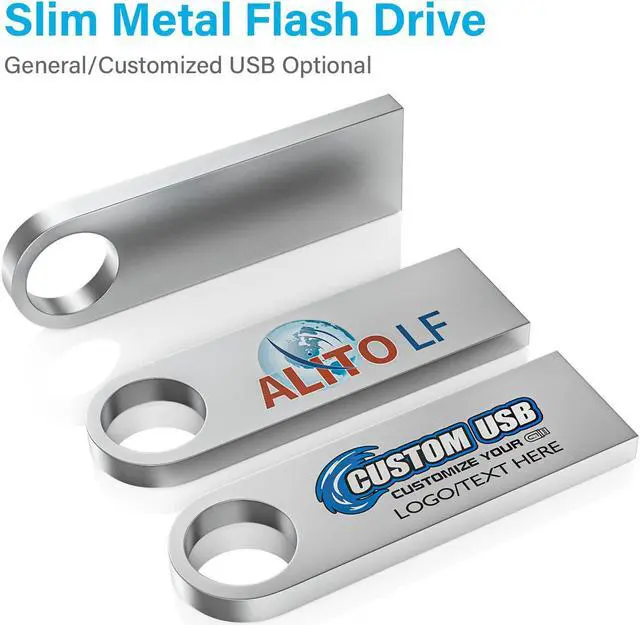 Alt view image 2 of 5 - ABLAZE 2GB Flash Drive 10 Pack, Metal USB 2.0 Thumb Drives with Keychains USB Sticks Pendrives (Sliver)