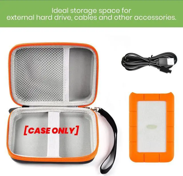 Alt view image 5 of 5 - Case Compatible with LaCie Rugged Mini + Flash Drive Case