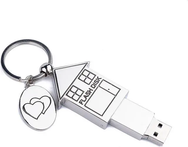 Alt view image 3 of 3 - ANGROC 5PCS Folding Metal House Shaped USB 3.0 16GB USB Flash Drive Memory Stick Fold Storage Stick Pen-(Silver)