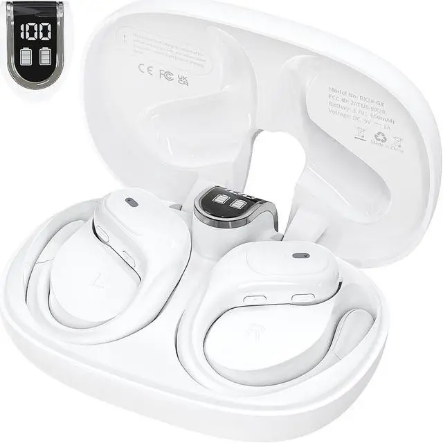 Main image of KOMUSII Wireless Earbuds Bluetooth Headphones Sport Ear Buds with 90Hrs Playback Earhook LED Display Charging Case IPX7 Waterproof Earbud Deep Bass Running Earphones for iOS Android