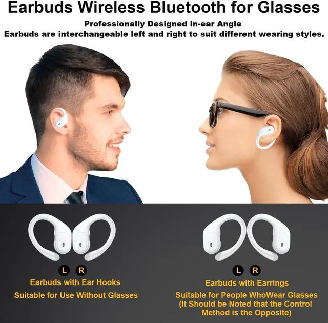 Alt view image 2 of 5 - KOMUSII Wireless Earbuds Bluetooth Headphones Sport Ear Buds with 90Hrs Playback Earhook LED Display Charging Case IPX7 Waterproof Earbud Deep Bass Running Earphones for iOS Android