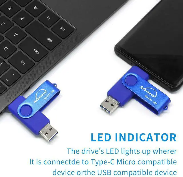 Alt view image 5 of 5 - AVOMOCO 3.1 128GB 3 in1 High Speed Photo Backup Flash Drive for Android Phones wtih Type C/Micro Port&Tablets&PC. Photo-Stick-for Samsung Phones,LG,Google,Hua Wei.Moto, one Plus.etc