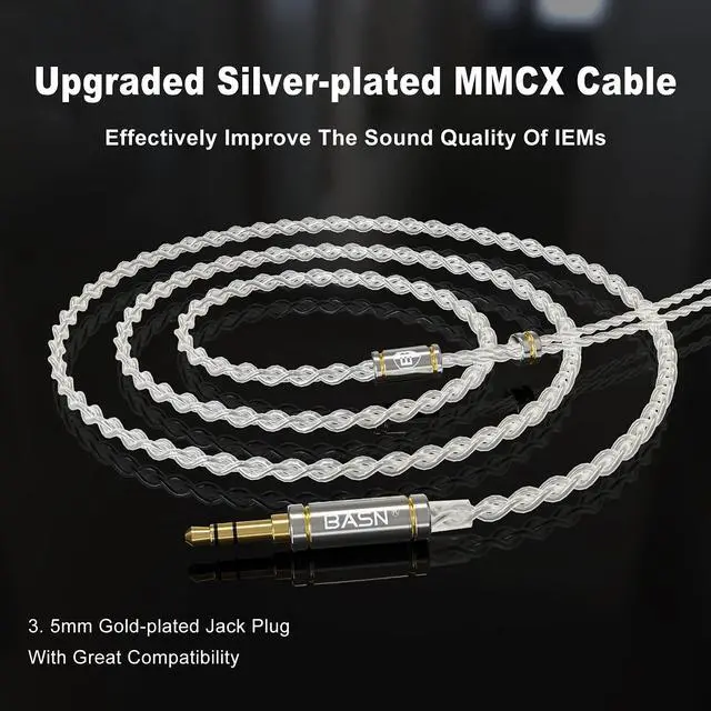 Alt view image 5 of 5 - BASN MMCX in-Ear Monitors with Sound Isolation, Triple Driver Musicians HiFi Stereo IEMs Headphones with Upgraded Detachable Cables (Forest Green)