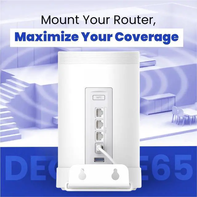 Alt view image 4 of 5 - Bangcheer Wall Mount for TP-Link Deco BE63/ BE65/BE10000/BE11000 Mesh Wi-Fi 7 System, Saving Space Aluminum Alloy Wall Hanging Bracket Holder with Cable Storage Rack, Easy Installation (White-2Pack)