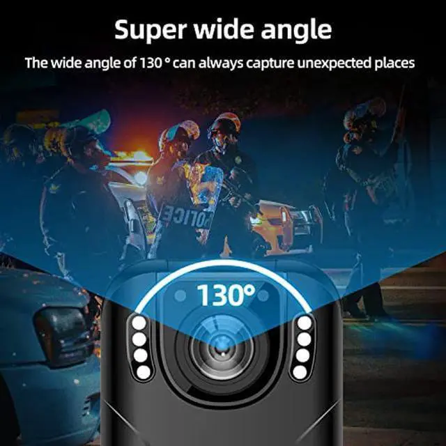 Alt view image 3 of 5 - CAMMHD H4-32G Body Camera 1920P HD Body Cam with Audio and Video Recording Work 9 Hours, Police Body Camera with Night Vision Support External SD Card up to 512G