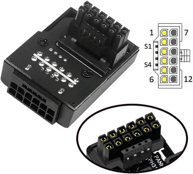 Alt view image 5 of 5 - chenyang ATX3.0 PCI-E 5.0 12VHPWR 16Pin Power Modular 90 Degree Down Angled Connector Adapter for 3080 3090TI PSU Graphics Card