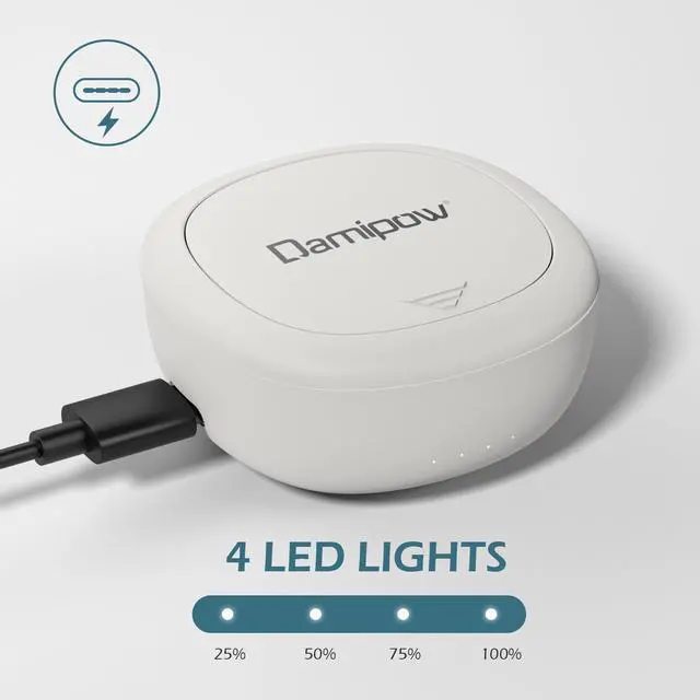 Alt view image 4 of 5 - Damipow Wireless Sleep earbuds, Invisible Bluetooth 5.3 in Ear Sleep Earphones, Noise Blocking Sleeping Headphones for Side Sleepers, Micro Sleepbuds Built-in Mic for Music, Working, Hiking(off-White)