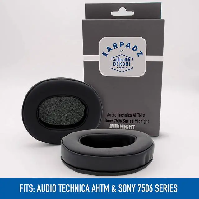 Alt view image 2 of 5 - Earpadz Replacement for Audio Technica ATH-M50X M Series, Sony MDR7506 Ear Pads, Protein Leather Headphone Cushions (Midnight, Black, 1 Pair)