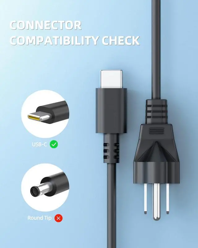 Alt view image 3 of 5 - 65W USB C Charger Replacement for Lenovo ADLX65YDC3D ADLX65YLC3D ADLX65YCC3D ADLX65YCC3A ADLX65YLC3A ADLX65YLC2D ADLX65YDC2D ADLX65YCC2D ADLX65YCC2A ADLX65YLC2A ADLX65YSCC2A ADLX65UDGU2A Power Cord
