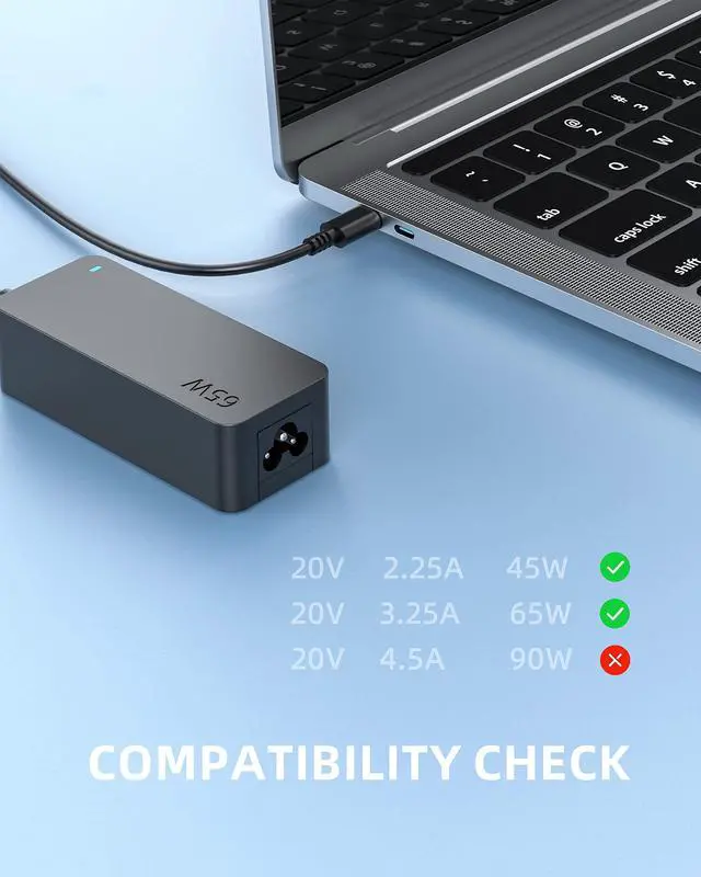 Alt view image 4 of 5 - 65W USB C Charger Replacement for Lenovo ADLX65YDC3D ADLX65YLC3D ADLX65YCC3D ADLX65YCC3A ADLX65YLC3A ADLX65YLC2D ADLX65YDC2D ADLX65YCC2D ADLX65YCC2A ADLX65YLC2A ADLX65YSCC2A ADLX65UDGU2A Power Cord