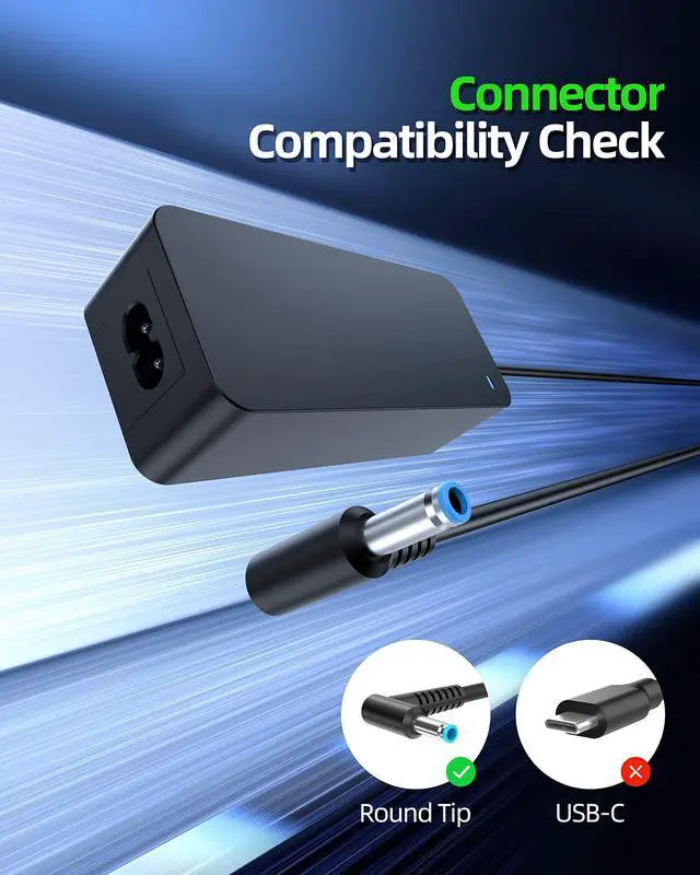 Alt view image 4 of 5 - 65W AC Adapter Charger Fit for HP Elitebook 645 655 650 14 15.6 G10, ProBook 440 445 455 Fortis 14 inch G10, Pro x360 Fortis 11 inch G10, Pro x360 435 13.3 inch G10 Laptop Power Cord Supply