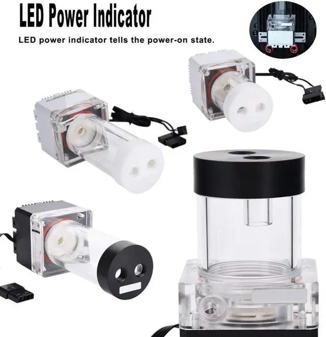 Alt view image 4 of 5 - 8W 7V CPU Water Cooling Pumpe Reservoir DIY Set, 800L/H 4m , G 1/4" Thread Port, PC Cpu Water Cooling System Heat Exchanger Tool, Easy Install, Delivered with Install Tools