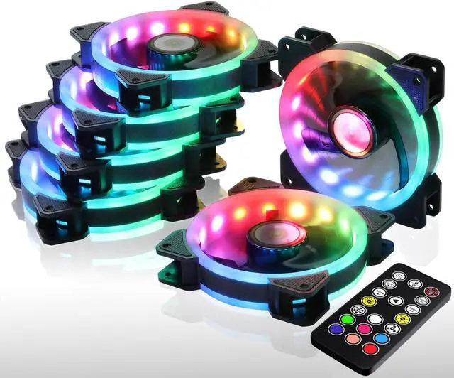 Main image of DS 6Pack 120MM RGB PC Cooling Fans, LED Case Fans with Remote Control for Computer, PC Case CPU Coolers, Radiators System (8th GEN Hub Box, A Series)