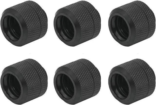 Main image of dracaena.io 6 pack G1/4" thread to 14mm outer diameter, Hard Tubing Compression Fitting with high body design for Computer water cooling system, Black