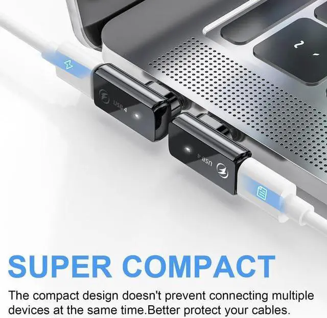 Alt view image 2 of 5 - DuHeSin USB C Magnetic Adapter 40Gbps, (2 Pack) 90 Degree Magnetic USB C Adapter 24 Pins with PD 140w Fast Charging USB4 8K 60Hz for Thunderbolt 3/4, MacBook Pro/Air and More Type C Devices