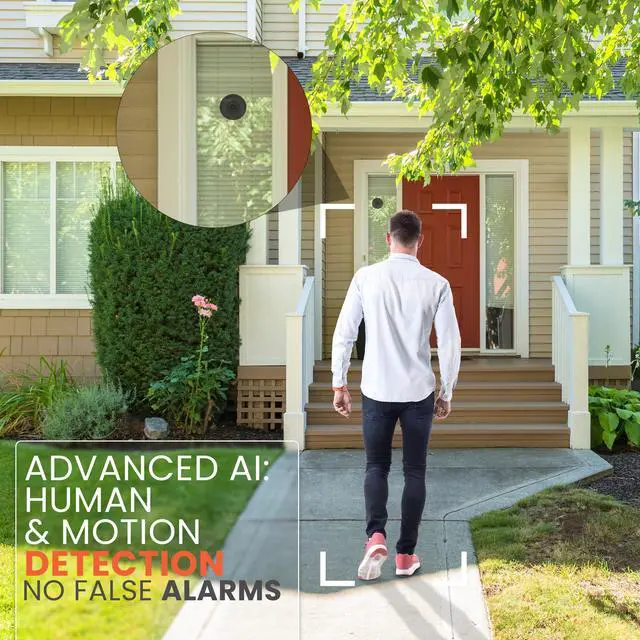 Alt view image 4 of 5 - EOJO Starlight Window Camera - WIFI Camera Indoor with Person & Motion Detection, 2K Home Camera with 24/7 Recording, Amazing Full-Color Night Vision, Audio, 64GB SD Card Included(CK-007A)