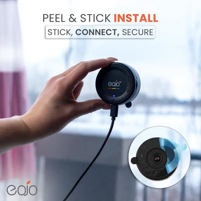 Alt view image 3 of 5 - EOJO Starlight Window Camera - WIFI Camera Indoor with Person & Motion Detection, 2K Home Camera with 24/7 Recording, Amazing Full-Color Night Vision, Audio, 64GB SD Card Included(CK-007A)