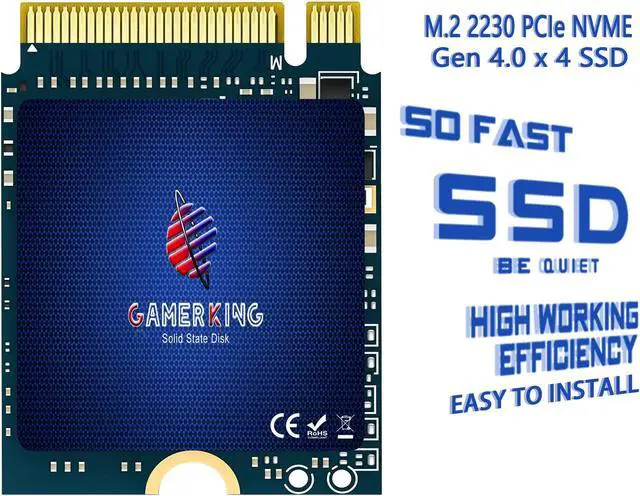 Alt view image 2 of 5 - GAMERKING 256GB M.2 2230 SSD NVMe PCIe Gen 4.0X4 Internal Solid State Drive, Compatible with PS5,Steam Deck, Microsoft Surface, Ultrabook, Laptop, Desktop,GPD (M.2 2230 PCIe 4.0, 256GB)