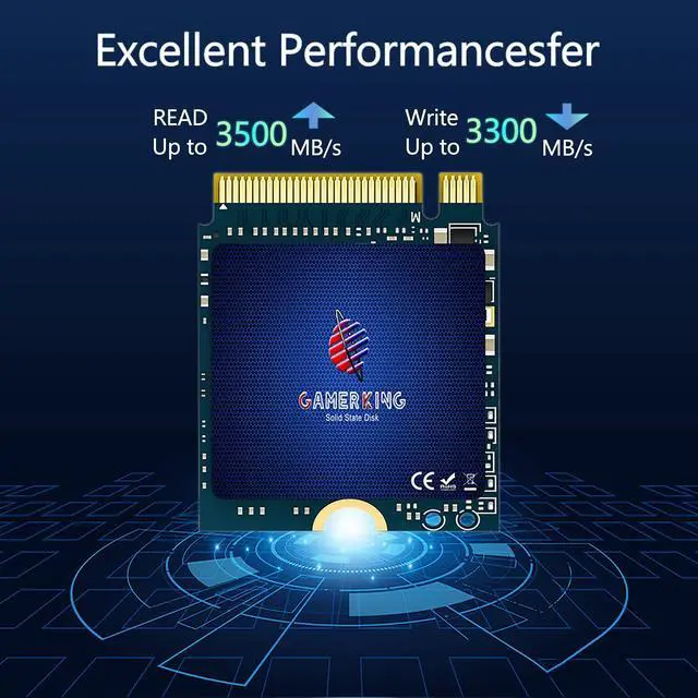 Alt view image 4 of 5 - GAMERKING 256GB M.2 2230 SSD NVMe PCIe Gen 4.0X4 Internal Solid State Drive, Compatible with PS5,Steam Deck, Microsoft Surface, Ultrabook, Laptop, Desktop,GPD (M.2 2230 PCIe 4.0, 256GB)