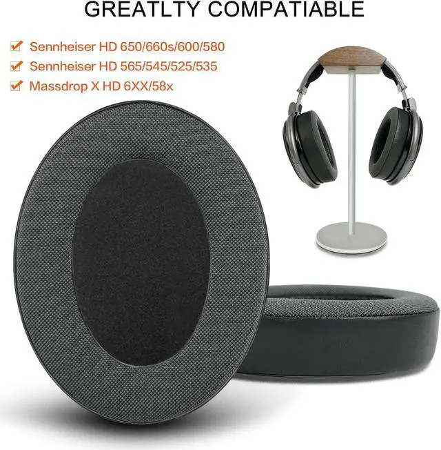 Alt view image 2 of 5 - Gvoears New in 2023 Replacement Earpads for Sennheiser HD650/HD600/HD660S/HD545/HD525/HD535 Headphone Pads, Ear Cushion also fit for MassdropX HD6XX/HD58X & HD580/HD565 Jubilee Headphone, Soft Sponge