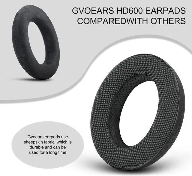 Alt view image 5 of 5 - Gvoears New in 2023 Replacement Earpads for Sennheiser HD650/HD600/HD660S/HD545/HD525/HD535 Headphone Pads, Ear Cushion also fit for MassdropX HD6XX/HD58X & HD580/HD565 Jubilee Headphone, Soft Sponge