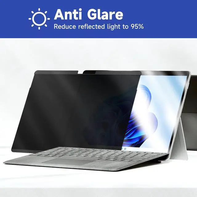 Alt view image 4 of 5 - IPROKKO Privacy Screen for Surface Pro 7 Plus/7/6/5/4/(12.3 inch), Magnetic Removable Microsoft Surface Privacy Filter, Laptop Anti Glare Blue Light Screen Protector
