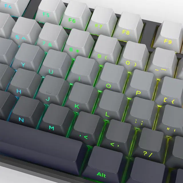 Alt view image 4 of 5 - iRoboosta Cherry Profile Side Printed PBT Keycaps, 135 Key Minimalist Double Shot Shine Through Custom Keycap, Gradient Key Cap for Cherry MX Switches Mechanical Keyboard (Grey/Side Print)