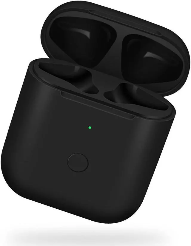 Main image of Jinstyles Wireless Charging Case Replacement Compatible for AirPods 1st & 2nd Generation Charger Case with Bluetooth Sync Pairing Button (Black)