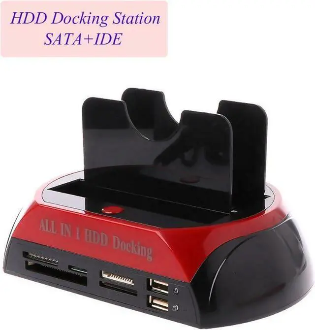 Alt view image 5 of 5 - 2.5" 3.5" HDD Docking Station w/Card Reader USB 2.0 SSD IDE SATA Hard Drive Dock Support All 2.5 / 3.5" SATA & IDE Hard Disk