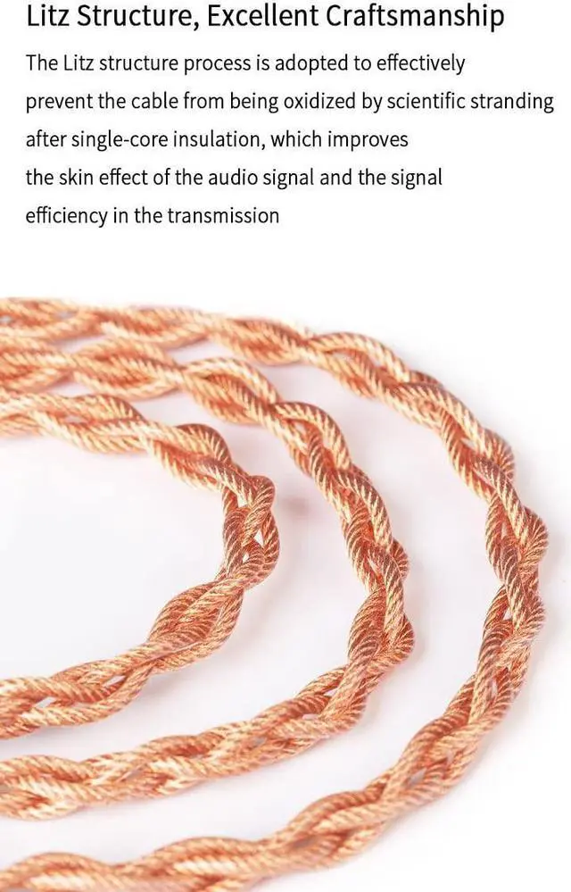 Alt view image 5 of 5 - KBEAR [Inspiration-C] 4 Core 2PIN Earphone Cable, Singel Crystal Copper, Upgrade Cable, 120cm, Suitable for AS06 AS10 ZS10 I3Pro Starsea Aurora