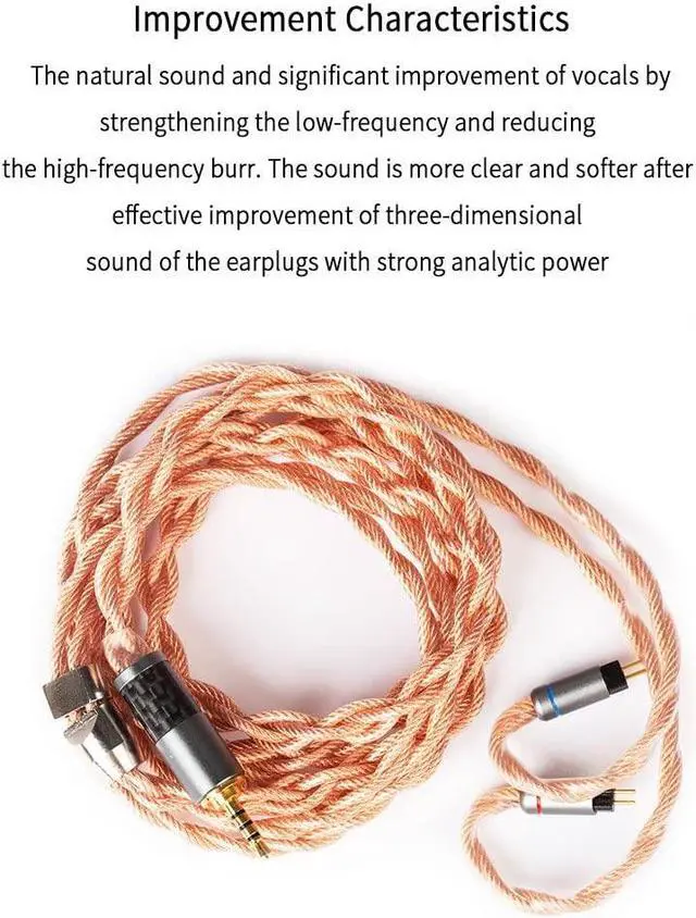 Alt view image 3 of 5 - KBEAR [Inspiration-C] 4 Core 2PIN Earphone Cable, Singel Crystal Copper, Upgrade Cable, 120cm, Suitable for AS06 AS10 ZS10 I3Pro Starsea Aurora