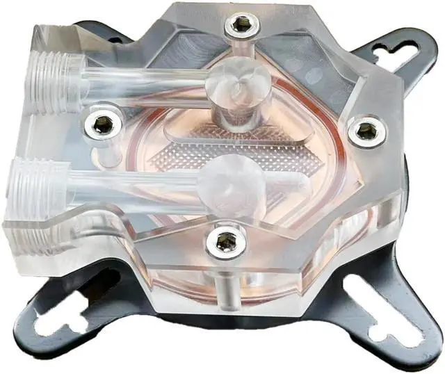 Alt view image 2 of 5 - Graphics Card Water Cooling Block GPU Water Cooling Block Universal 43-63mm Copper Base Cool Inner 2-Hole Channel for Cools The GPU Chip-Transparent Block