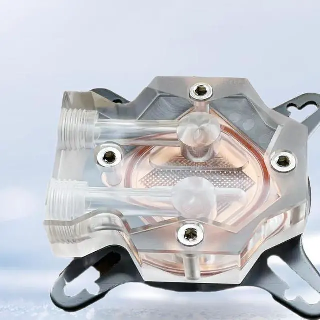Alt view image 4 of 5 - Graphics Card Water Cooling Block GPU Water Cooling Block Universal 43-63mm Copper Base Cool Inner 2-Hole Channel for Cools The GPU Chip-Transparent Block