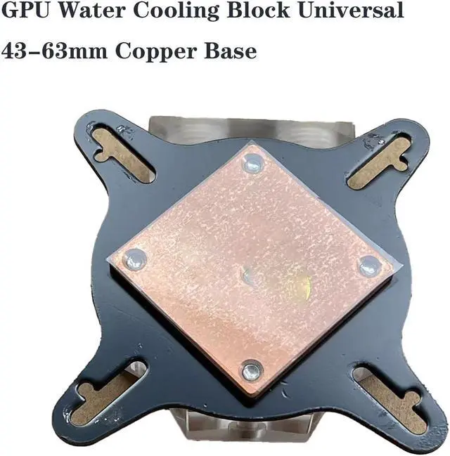 Alt view image 3 of 5 - Graphics Card Water Cooling Block GPU Water Cooling Block Universal 43-63mm Copper Base Cool Inner 2-Hole Channel for Cools The GPU Chip-Transparent Block