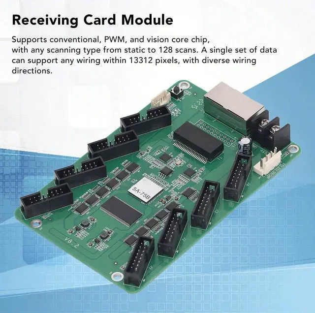 Alt view image 2 of 5 - LOCADENCE Receiving Card, Full Color LED Screen Synchronous Control Card Receiving Module Supports Multiple Input Interfaces Such as HD Multimedia Interface, DVI, SDI, VGA